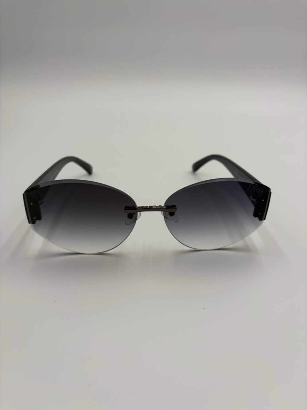 Dior Women's Gray Black Gradient Rimless Sunglasses